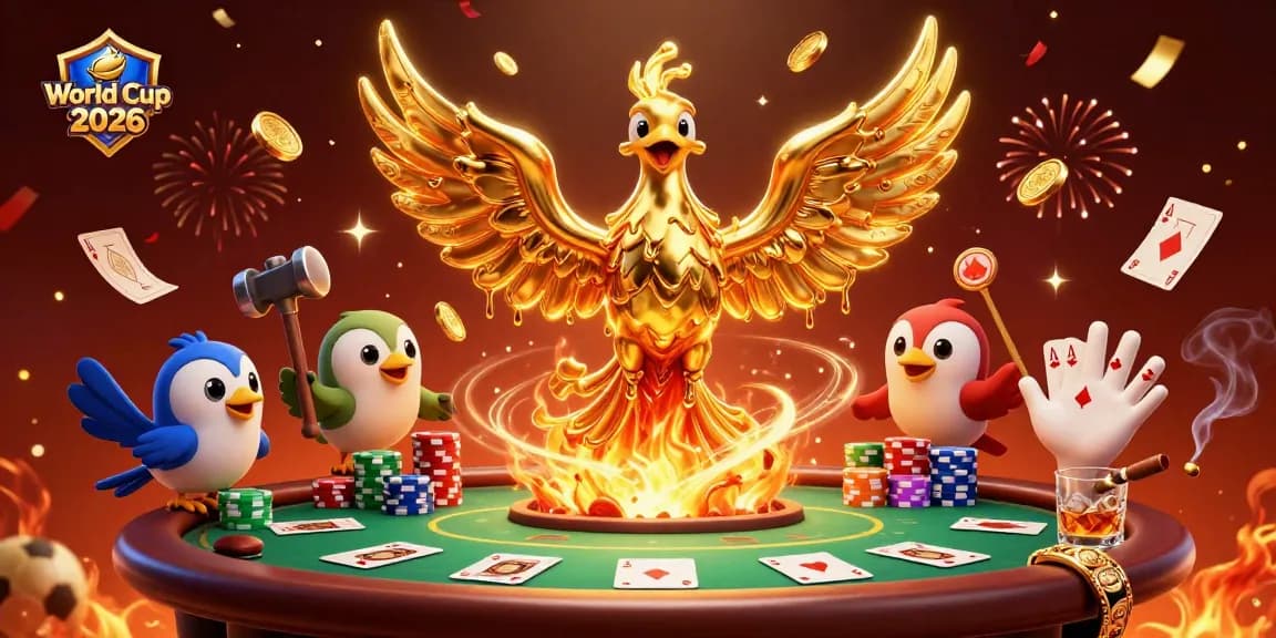 Experience the excitement of World Cup 2026 with dynamic sports elements and a golden phoenix in action.