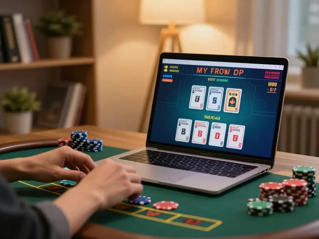 SAY88 player placing strategic bets in an engaging live dealer blackjack game atmosphere at home