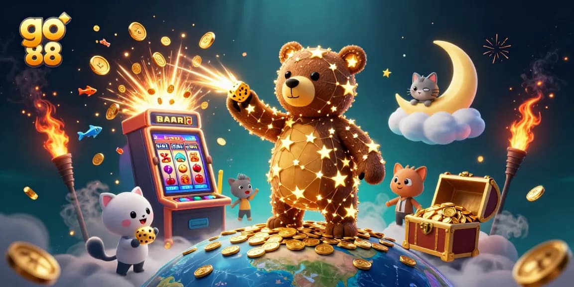 Experience go 88 excitement: Win big at slots and casino games with vibrant golden visuals.