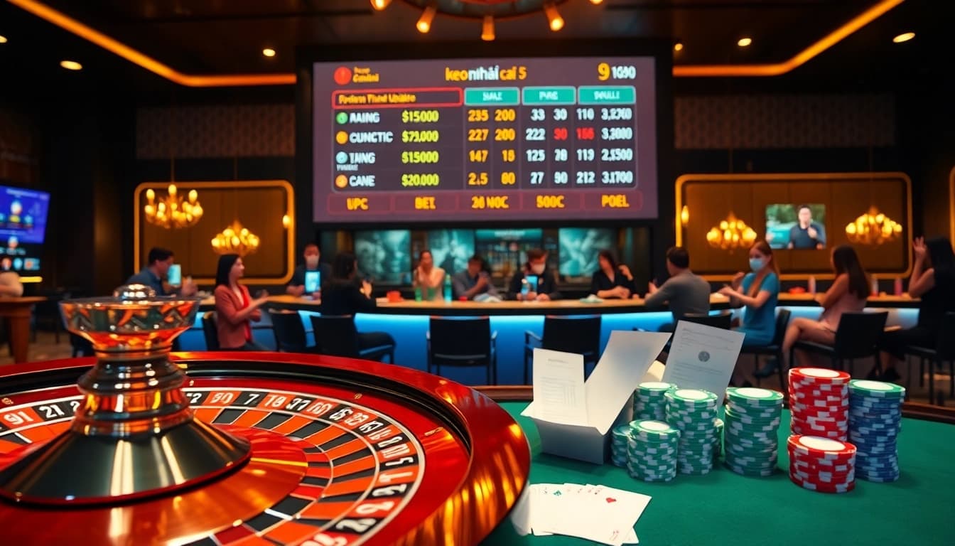 Experience excitement at kèo nhà cái 5 as players engage with dynamic betting options and casino aesthetics.