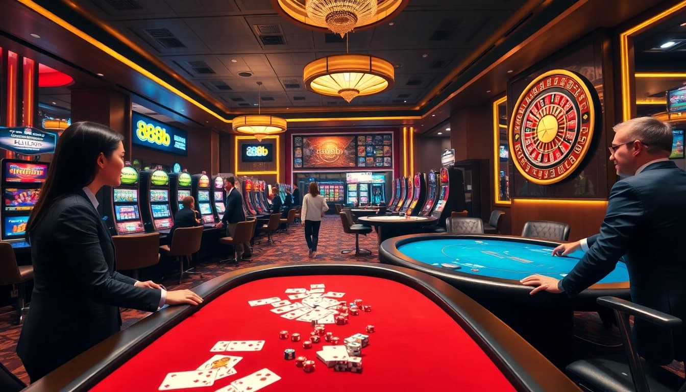 Experience the excitement of gambling at 888b's modern casino tables and vibrant slot machines.
