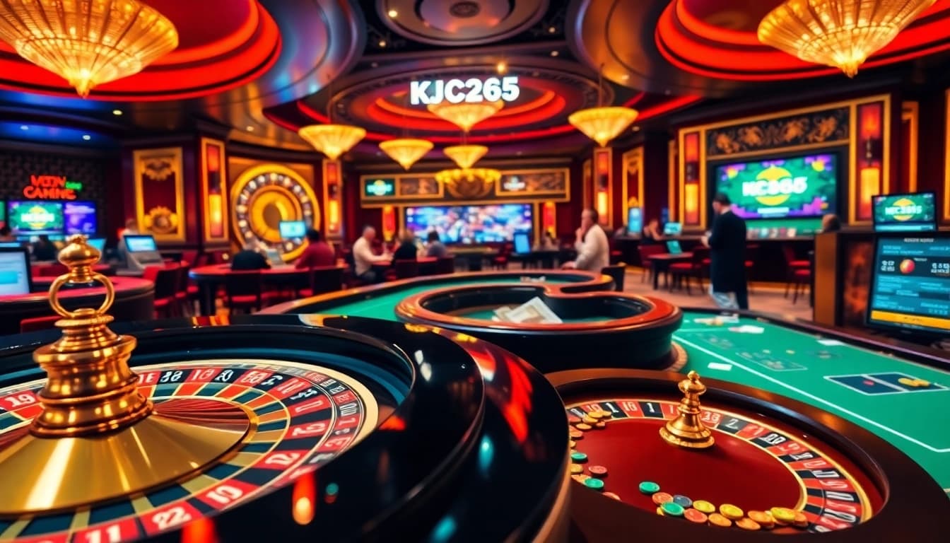 Engaging in thrilling casino action at https://kjc365.com/ with vibrant tables and dynamic gameplay.