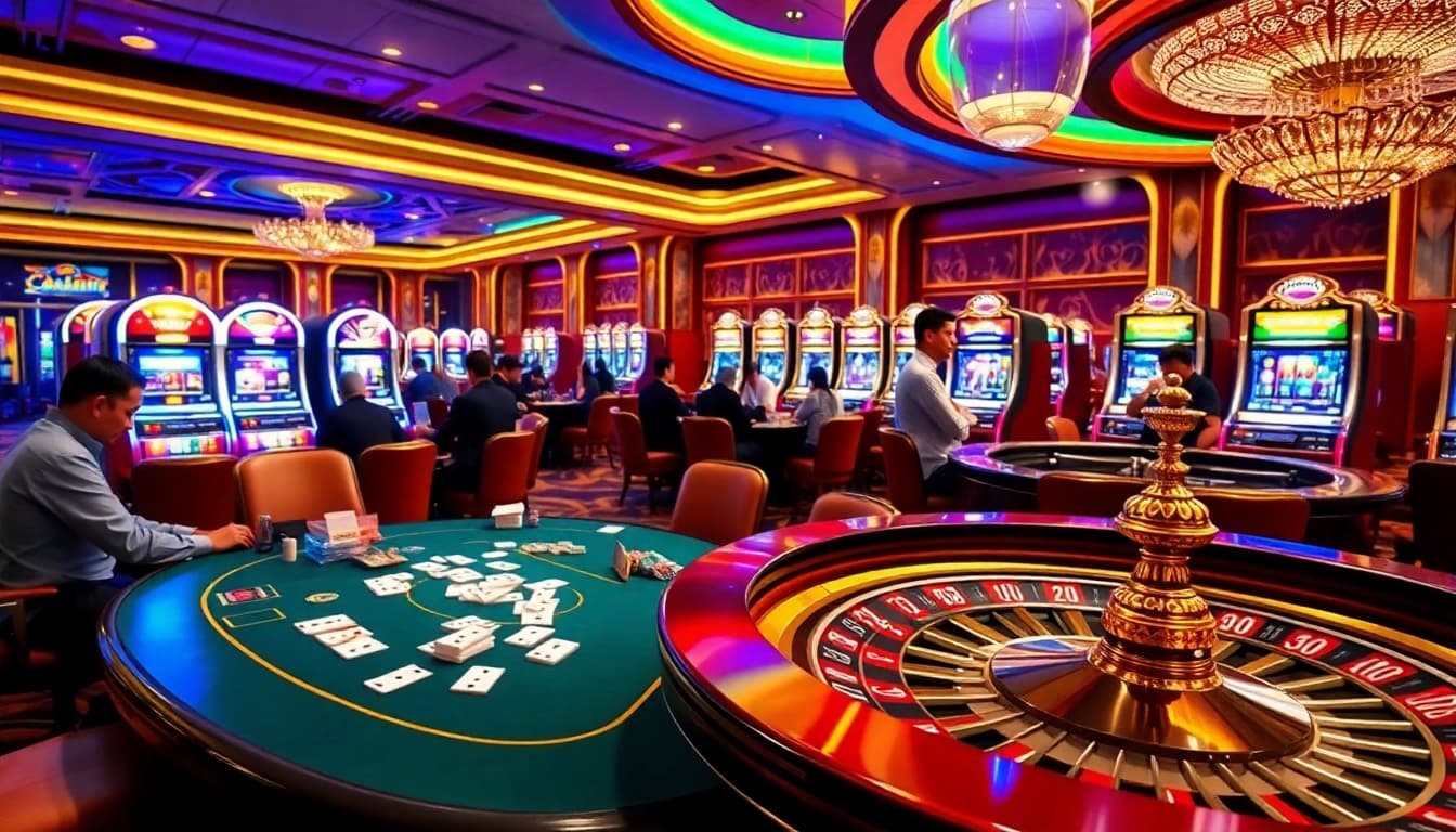 Engaged players enjoying the thrill of games at the 789win casino interior.