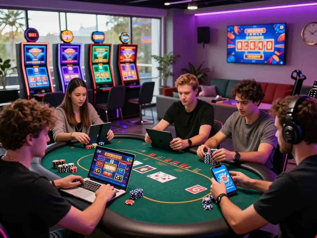 Players engaging with various games on sc88.com in a dynamic online gaming lounge atmosphere.