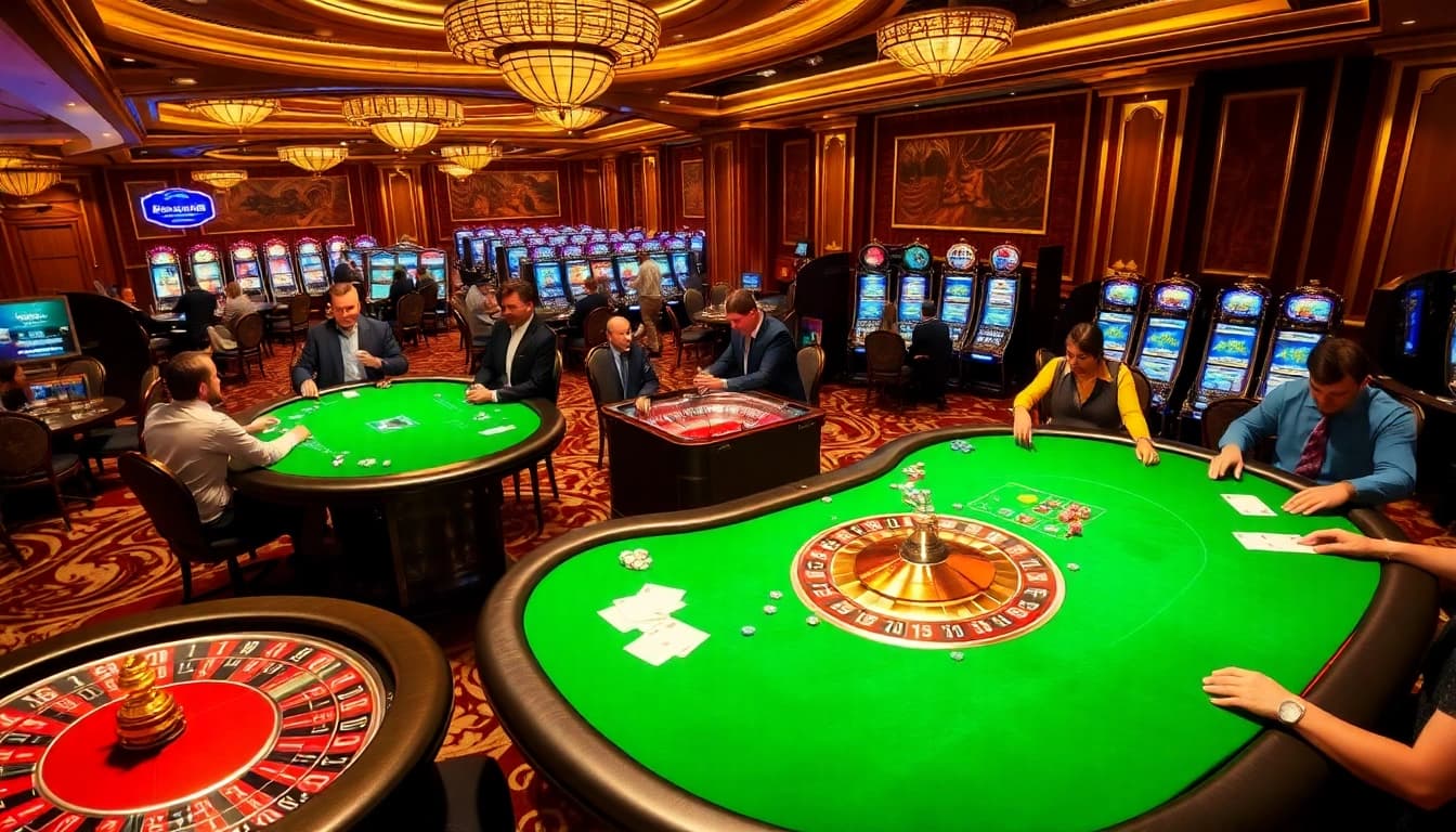 Experience the excitement of GO88 with players enjoying thrilling poker games in a luxurious casino atmosphere.