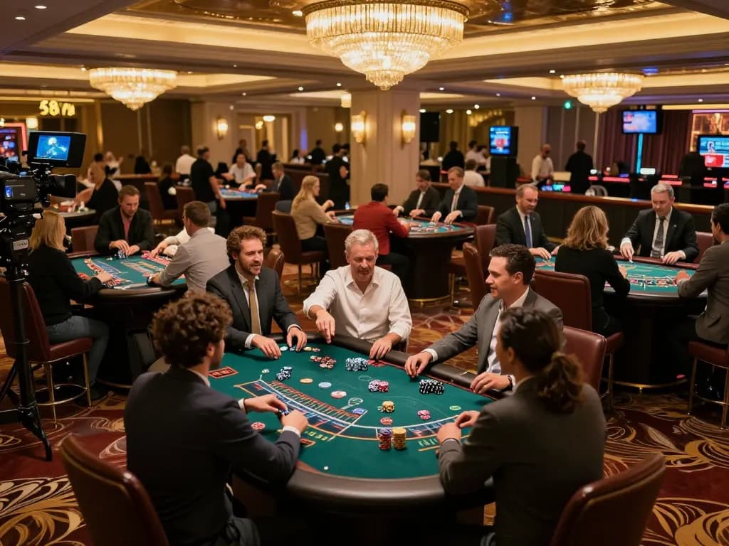 Experience the excitement at 58wiin's vibrant casino with players engaging in strategic gameplay.