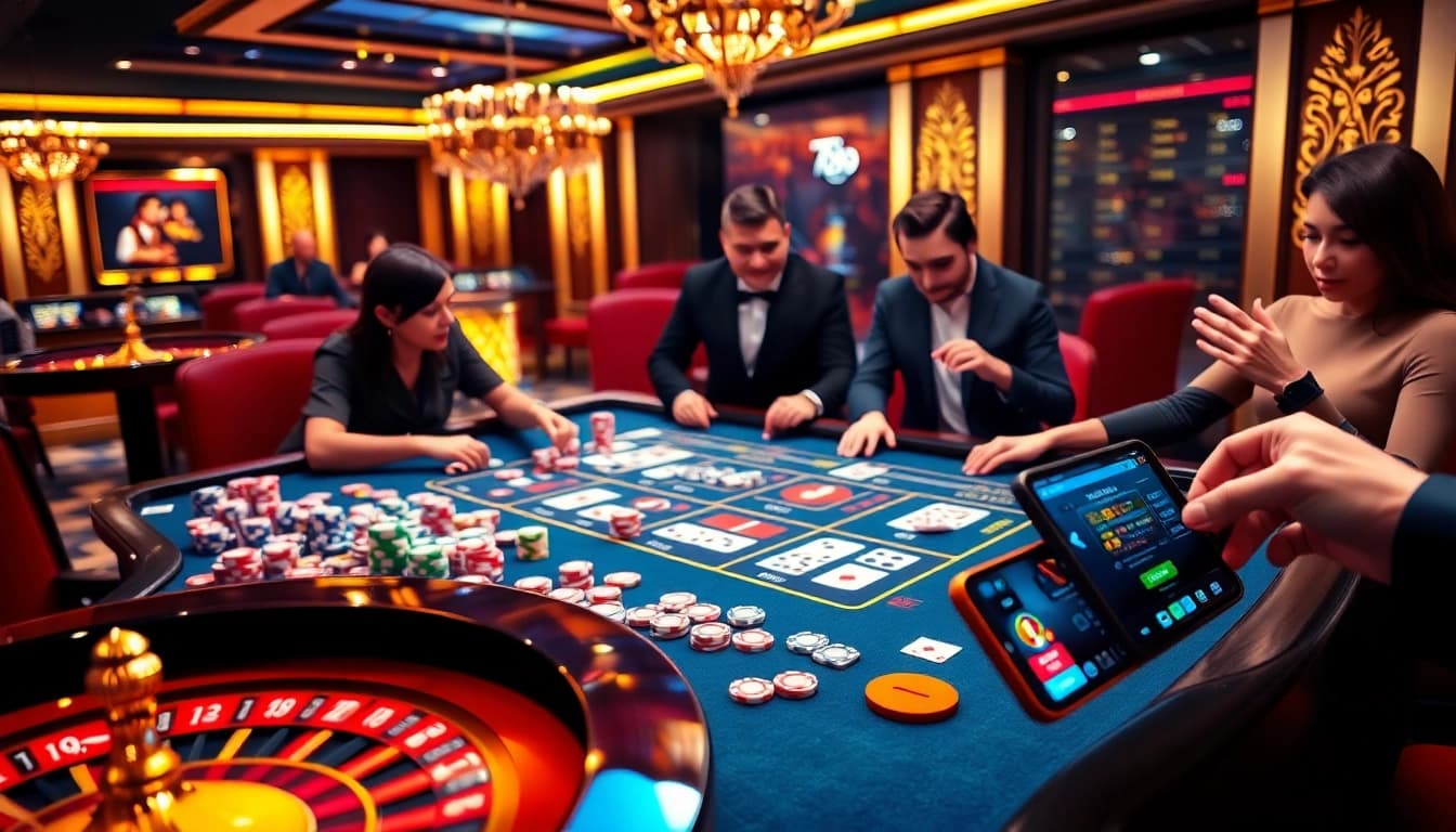 Experience thrilling gameplay at 789F's vibrant casino with poker chips and roulette.