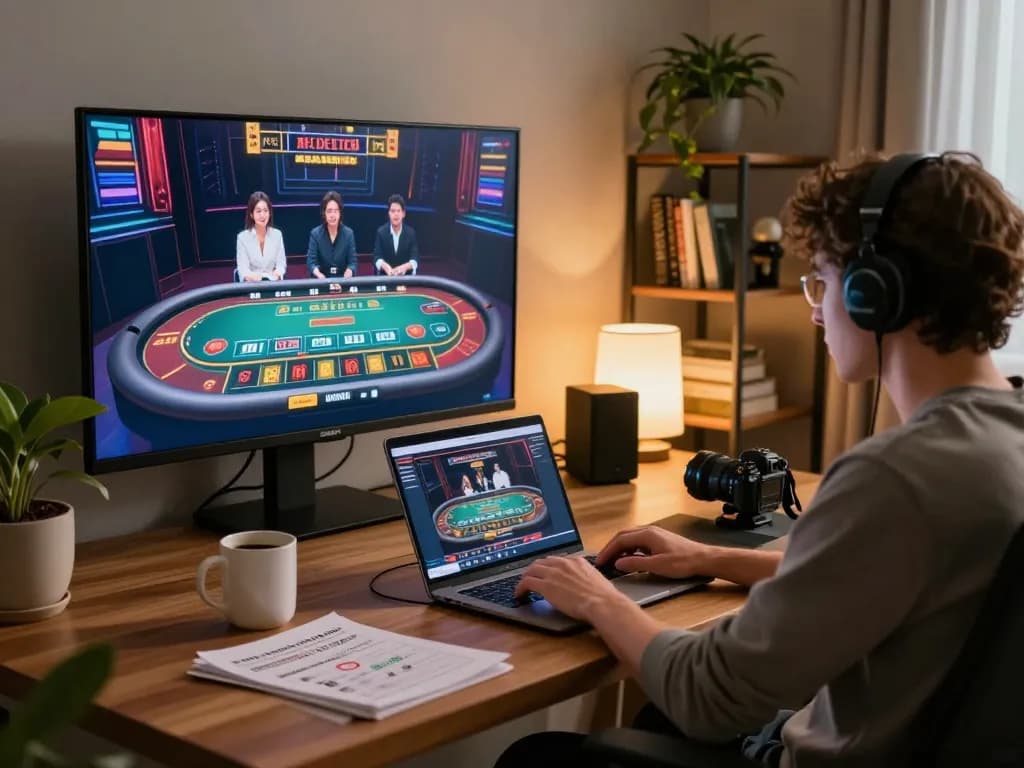 Engaging online gaming experience with sun win platform on modern laptop setup.