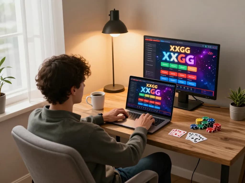 Engaging in online gaming at XXGG casino, showcasing responsible gambling practices and user-friendly interface