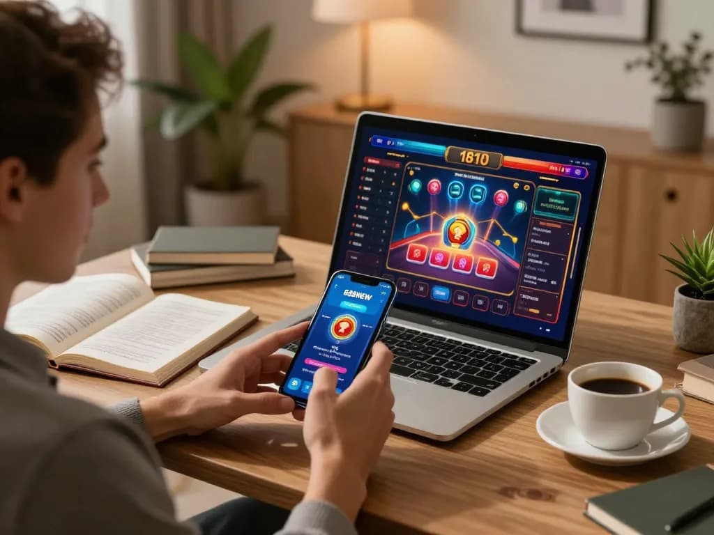 Engaged user playing on the 888NEW mobile app for an immersive home casino experience
