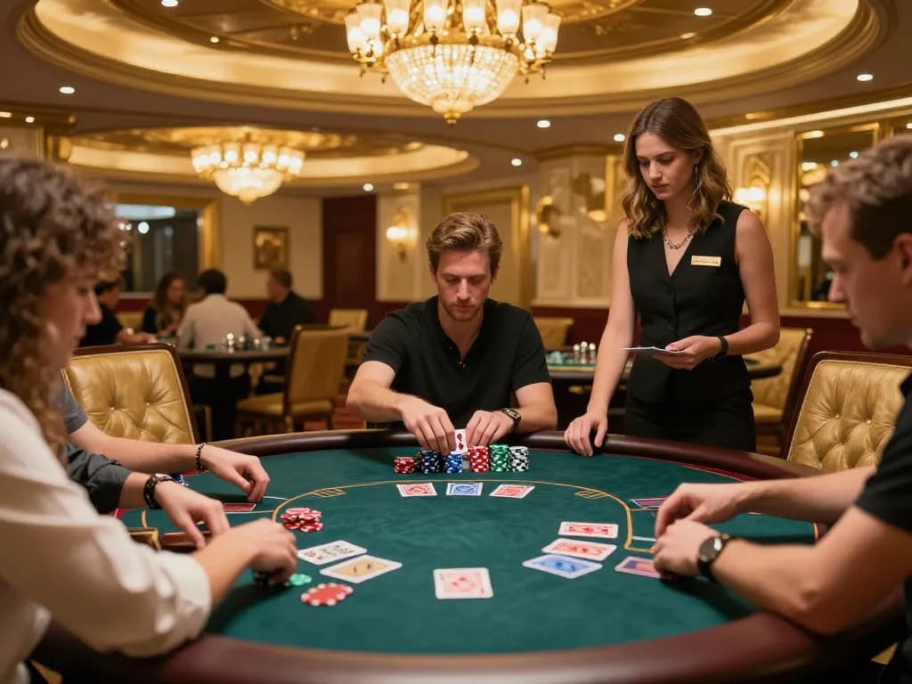 Experience the thrill of elite poker gameplay with MAX88 in a luxurious casino setting.