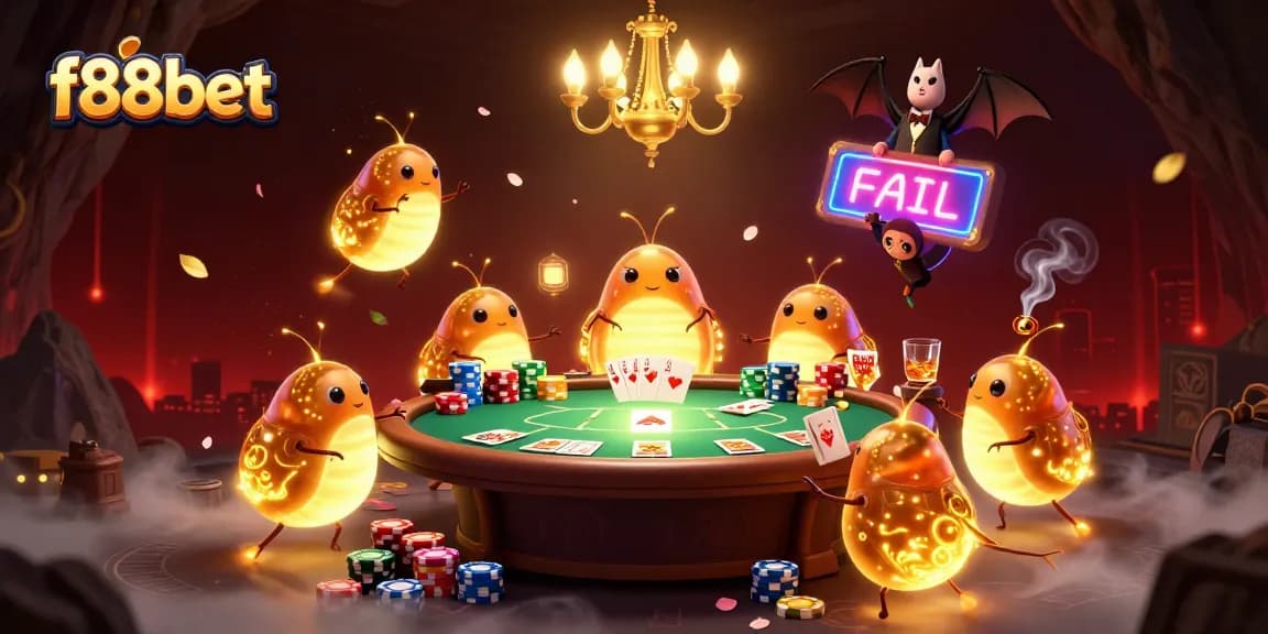 Experience thrilling gaming in the vibrant cave casino scene with f88bet's glowworms and bat dealer lighting the way.