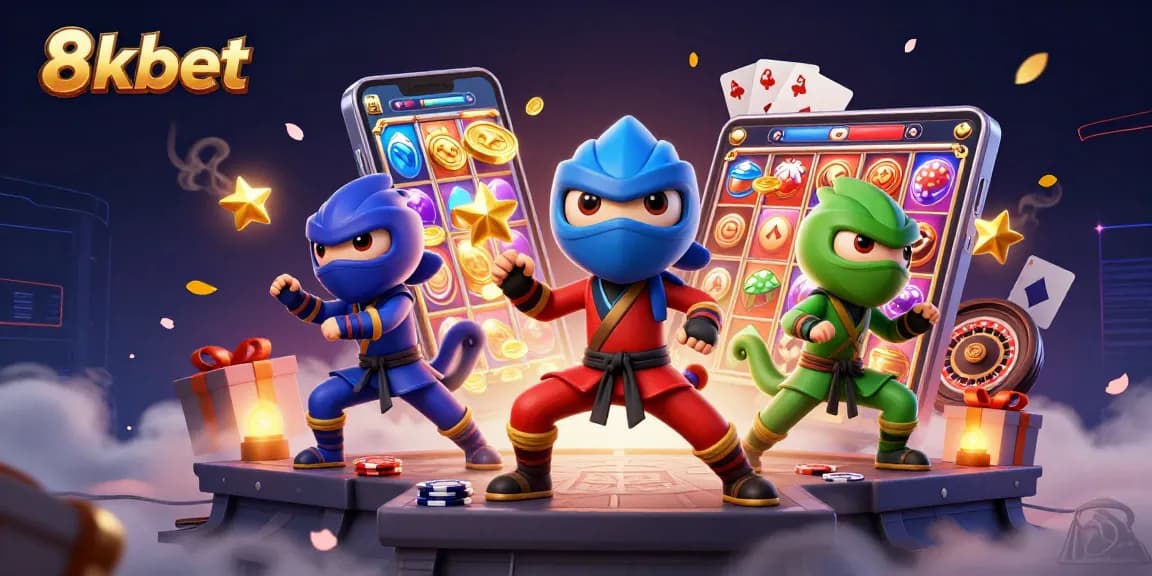 Engage in thrilling gaming with 8xbet's vibrant casino action featuring colorful slots and dynamic characters.