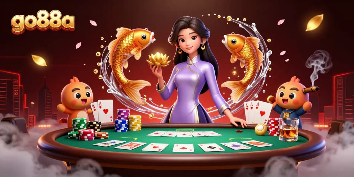 Experience exciting gameplay at go88a with vibrant visuals from our animated casino scene.