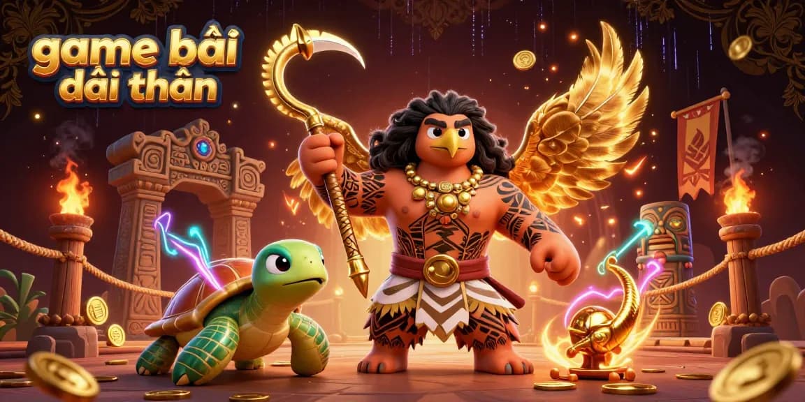 Experience the excitement of game bài đổi thưởng with vibrant casino elements and dynamic characters.