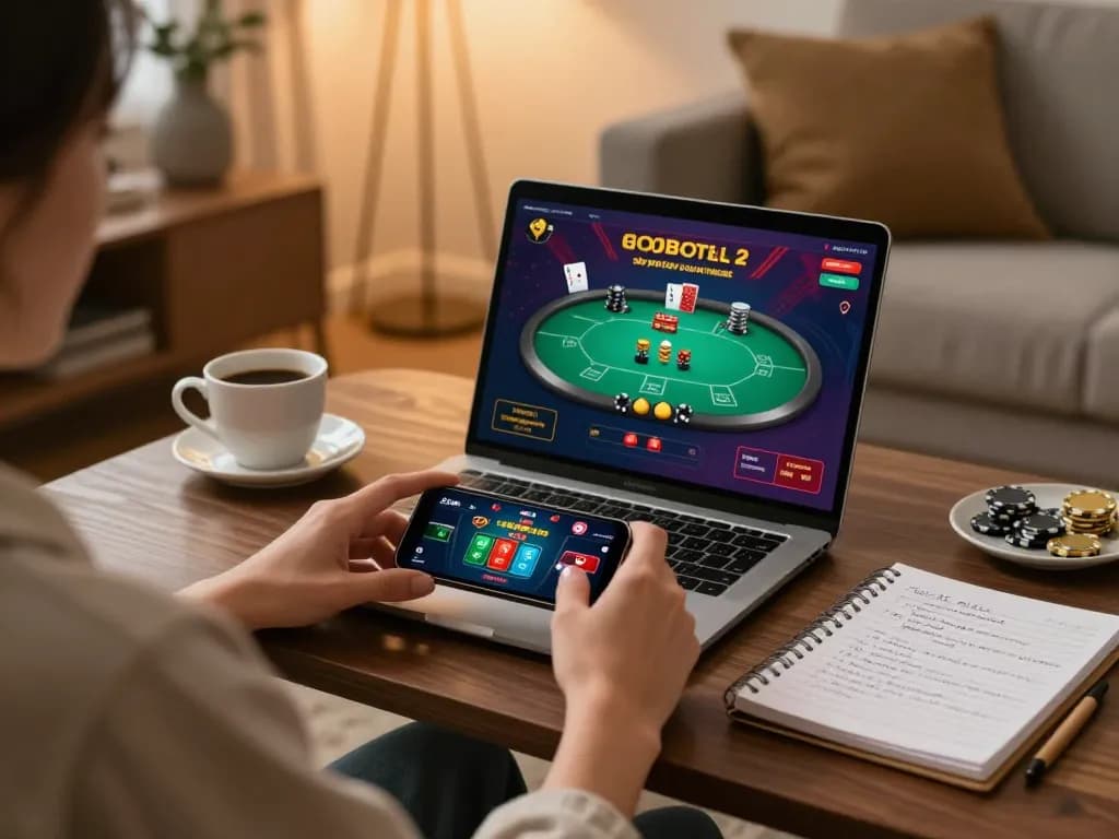 Link mới Xo88 provides a player engaging with mobile gaming, showcasing strategic betting and a cozy atmosphere