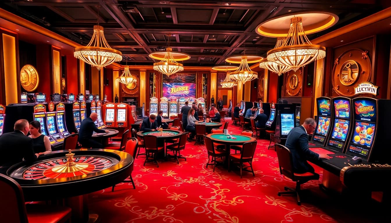 Experience the excitement at LuckyWin with vibrant casino tables and engaging games.