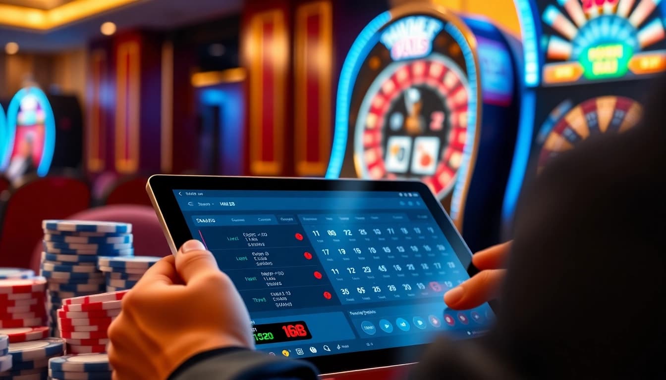 Engaged player placing strategic bets using HM 88’s live sportsbook interface on a tablet