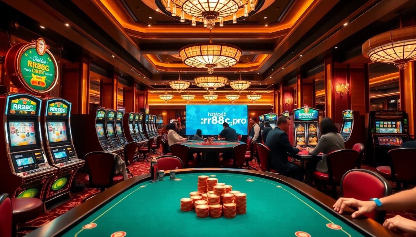 Engaging players at RR88c.pro enjoying thrilling casino games and luxurious atmosphere.