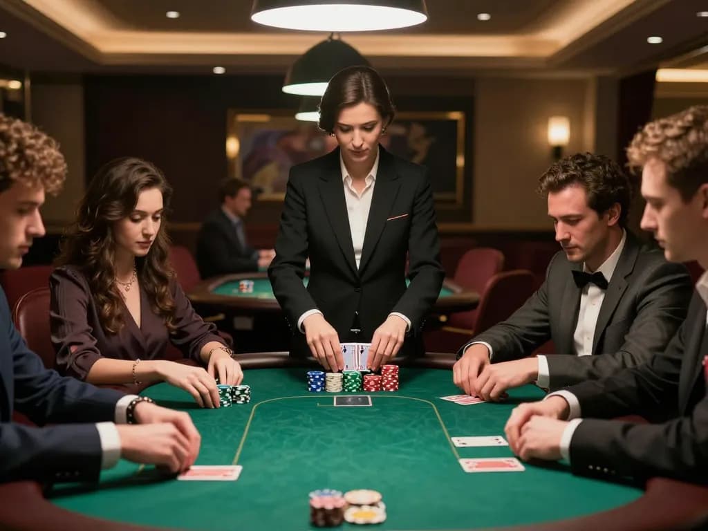 Players engaging in a strategic poker game at U888 casino, showcasing intense gameplay and high-stakes atmosphere