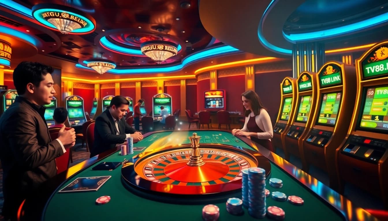 Experience the exhilarating environment of TV88 link as players engage in high-stakes casino gaming.