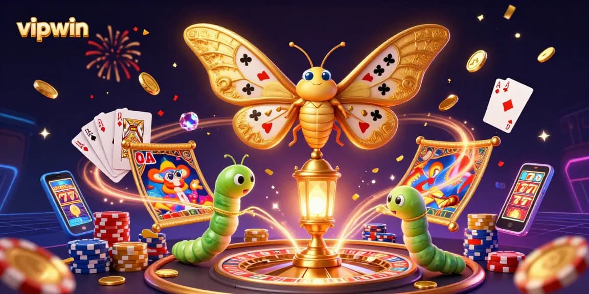 Witness vipwin's excitement with a 3D casino illustration showcasing vibrant gaming elements and celebrations.