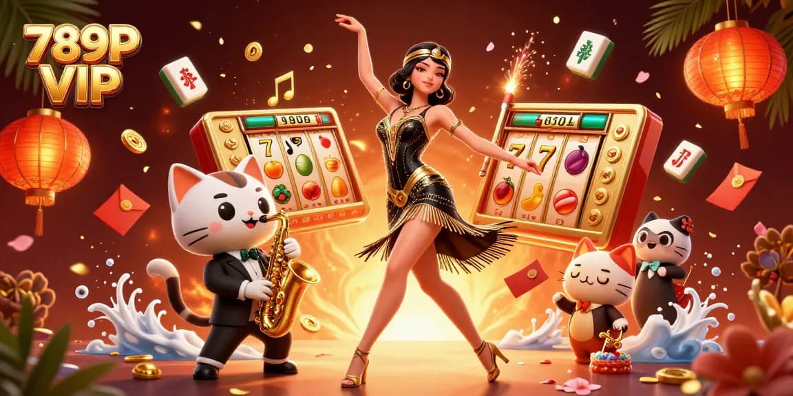 Experience thrilling gaming action with 789P VIP in this vibrant casino scene featuring iconic elements.