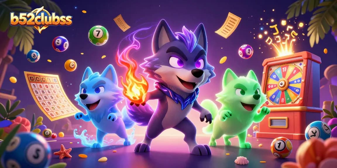b52clubss unleashes vibrant energy with a wolf duo in a thrilling lottery scene