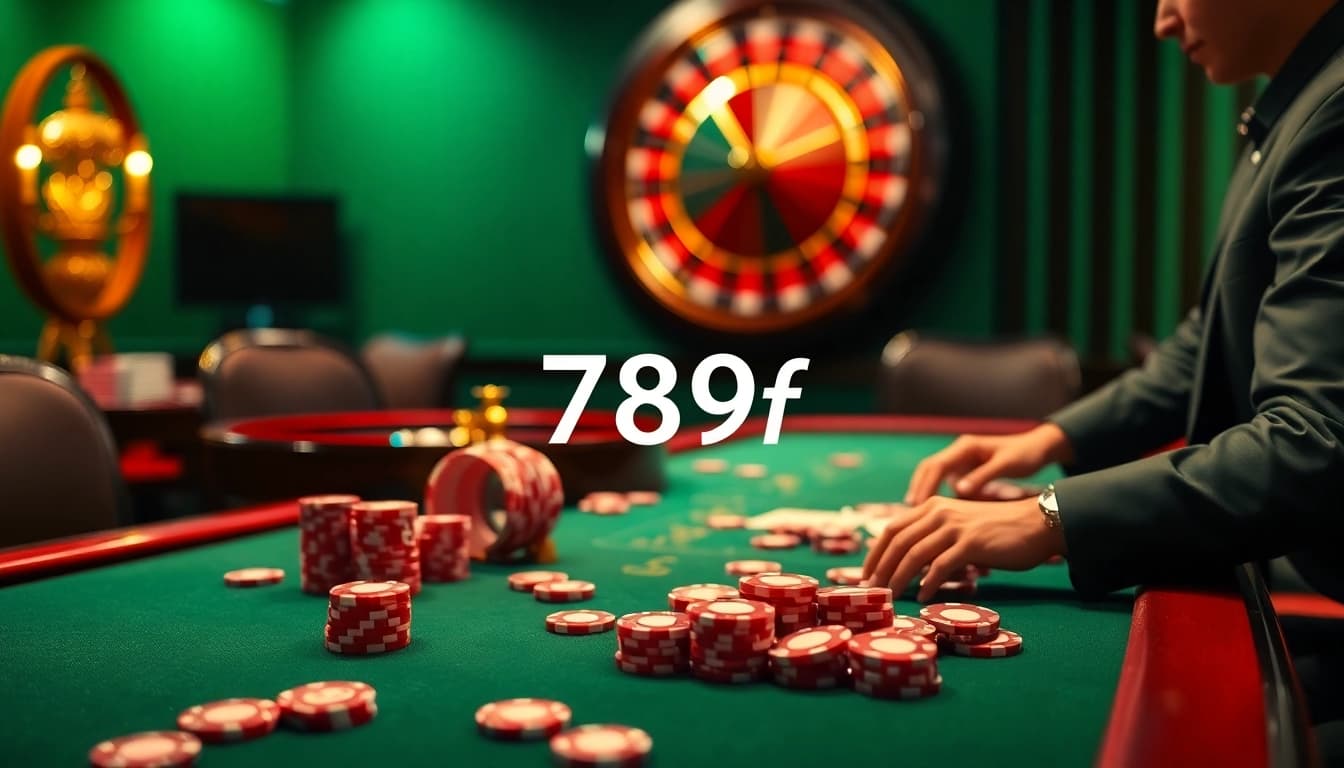 Players enjoy thrilling games at the 789f casino, engaging with roulette and poker tables.