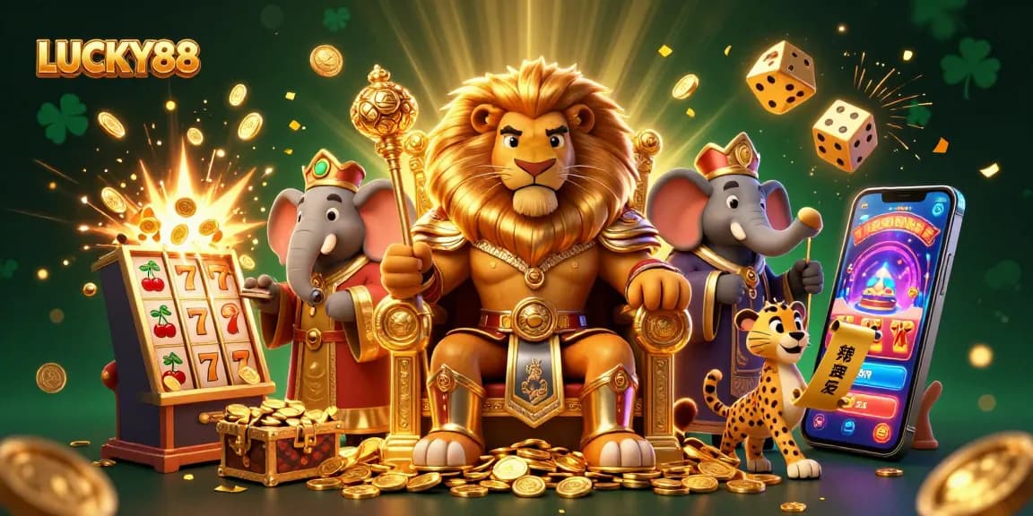 Win exciting prizes at LUCKY88 with a thrilling jackpot scene full of gold coins and dynamic games.