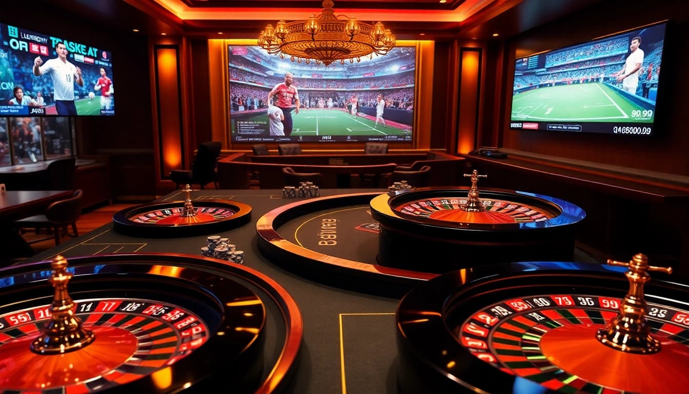 Experience the excitement of trực tiếp luongson with a vibrant online casino scene featuring live betting elements.