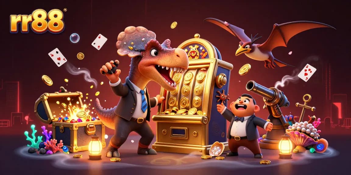 rr88 creates a thrilling scene with characters interacting around a jackpot-winning slot machine