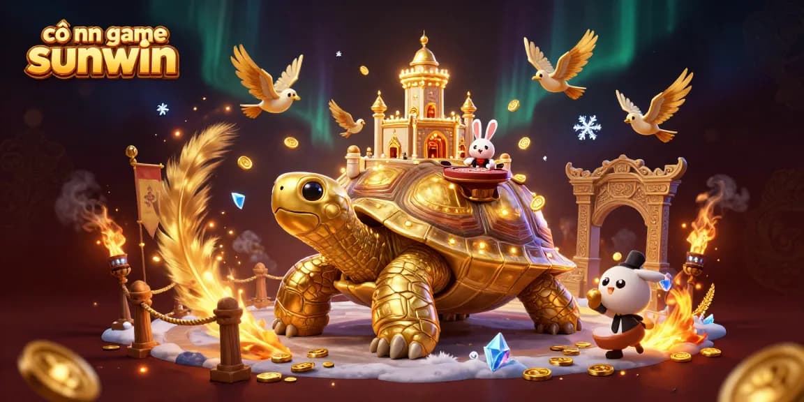 Win at cổng game sunwin in an enchanting scene with colorful casino elements and joyful characters.