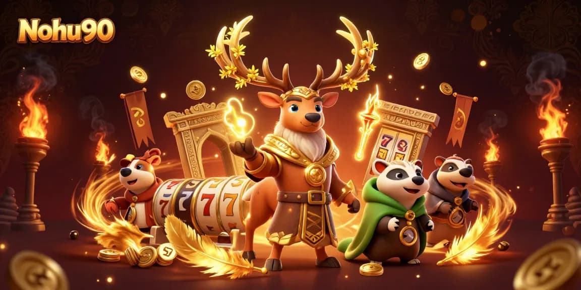 Join Nohu90 for thrilling slot play with vivid characters and dynamic casino elements.