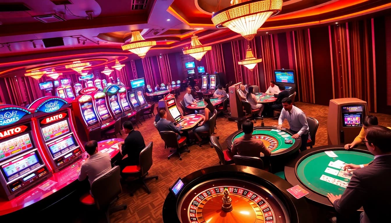 Players enjoying an exciting game atmosphere at thabet.baby's online casino.