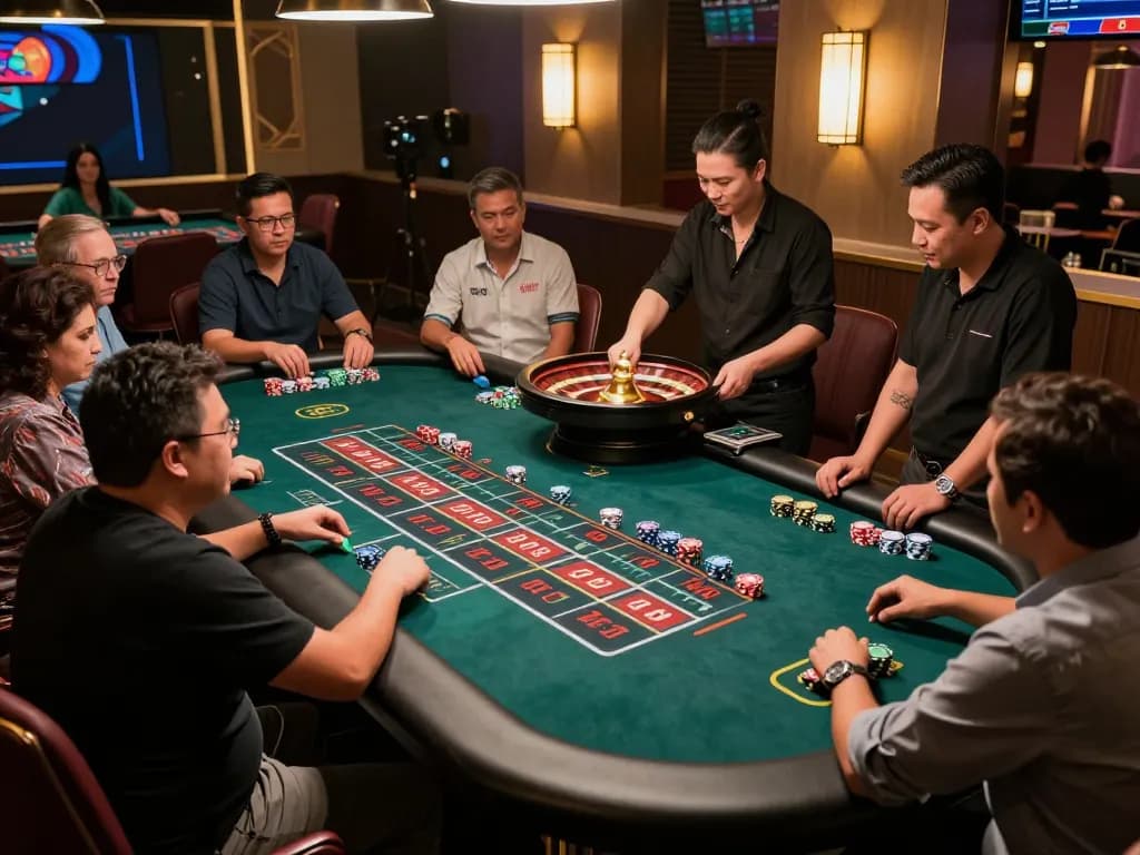 Players engaging in live roulette at Fly88, enjoying a dynamic online gaming experience.