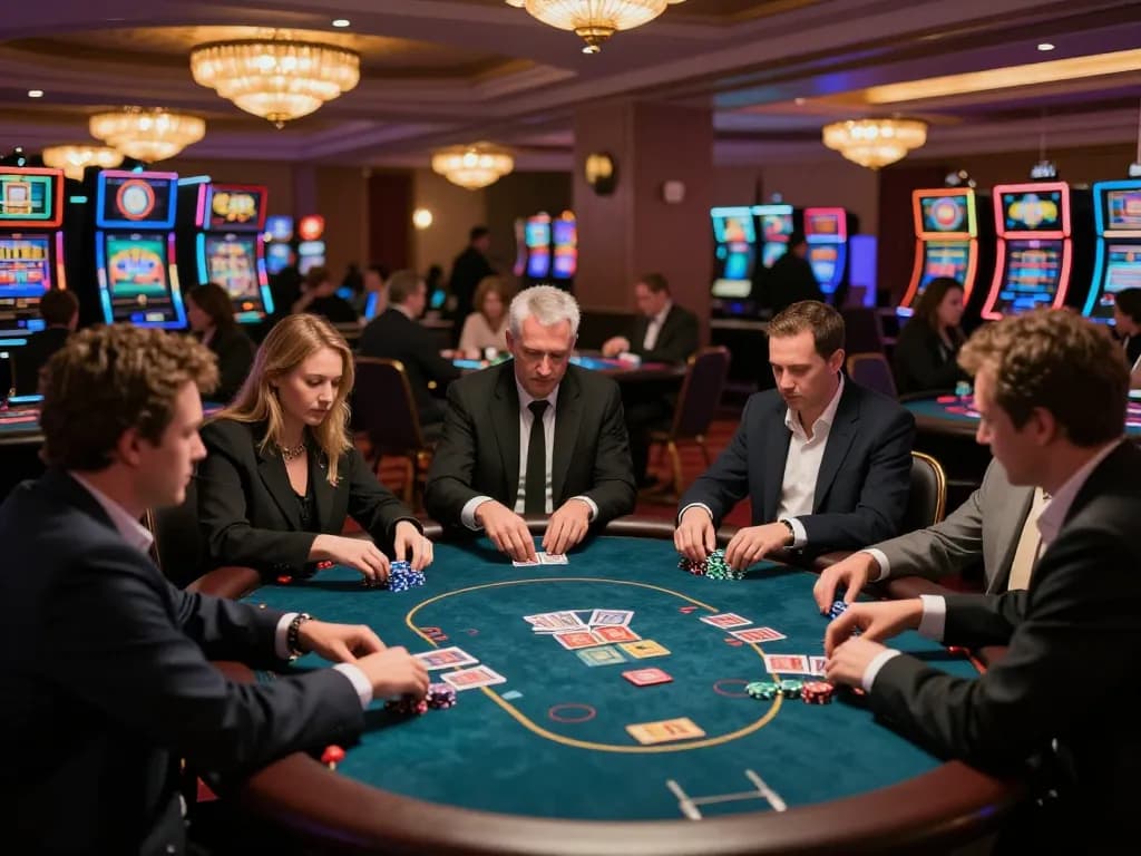 Engaging players at onbet com gaming tables showcasing excitement and strategic gameplay.
