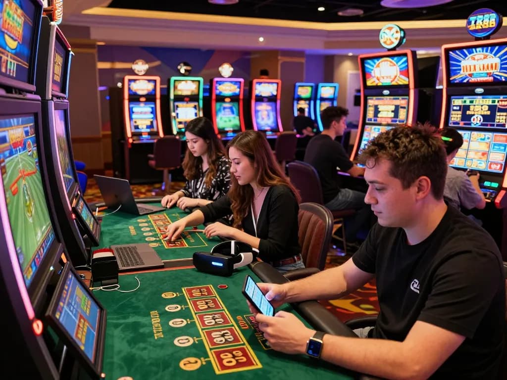 TR88 vibrant online casino gaming scene with players engaged in diverse games