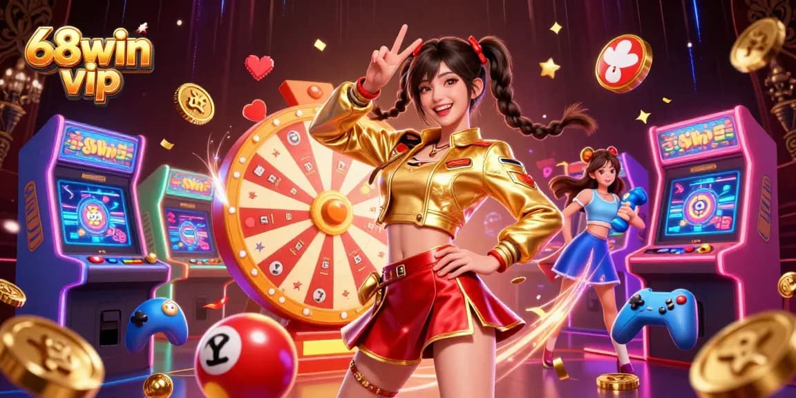 Experience winning moments at 68win vip with a vibrant, action-packed casino illustration.