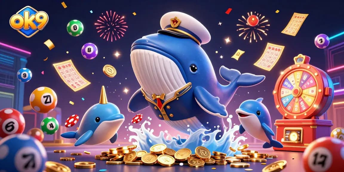 Engage in thrilling online betting with ok9, featuring vibrant characters and casino elements.