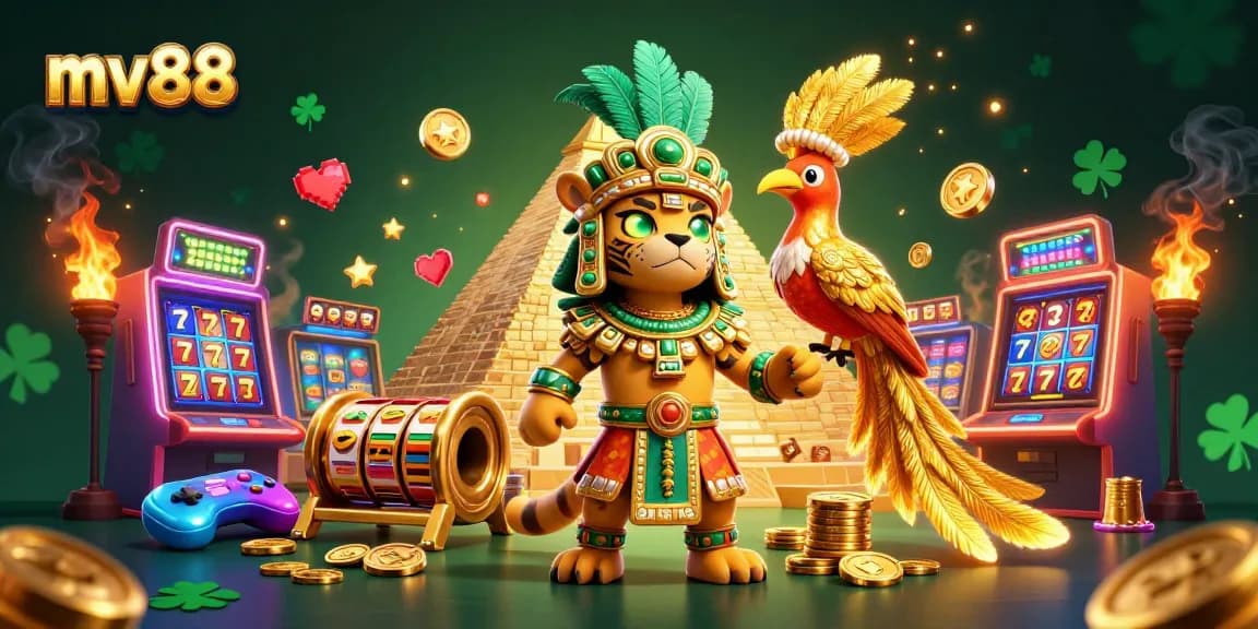 Experience immersive slot gaming with mv88, featuring vibrant characters and dynamic game elements.