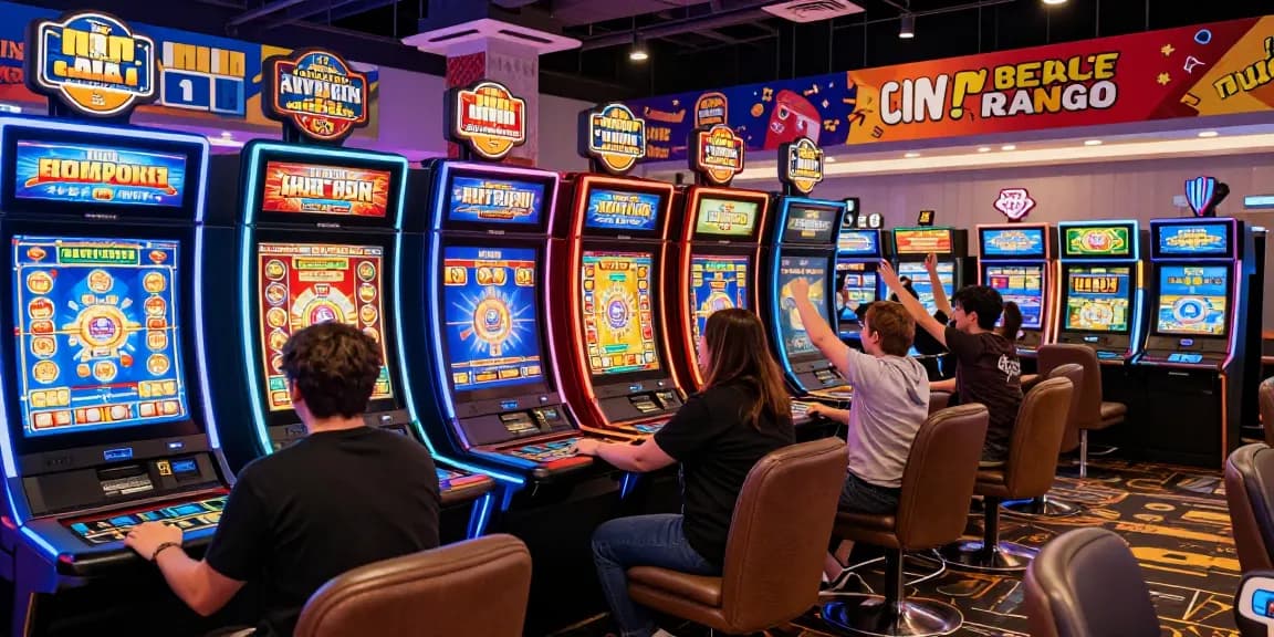 Exciting scene of players enjoying games at a uk credit card casino, showcasing vibrant colors and digital transactions.