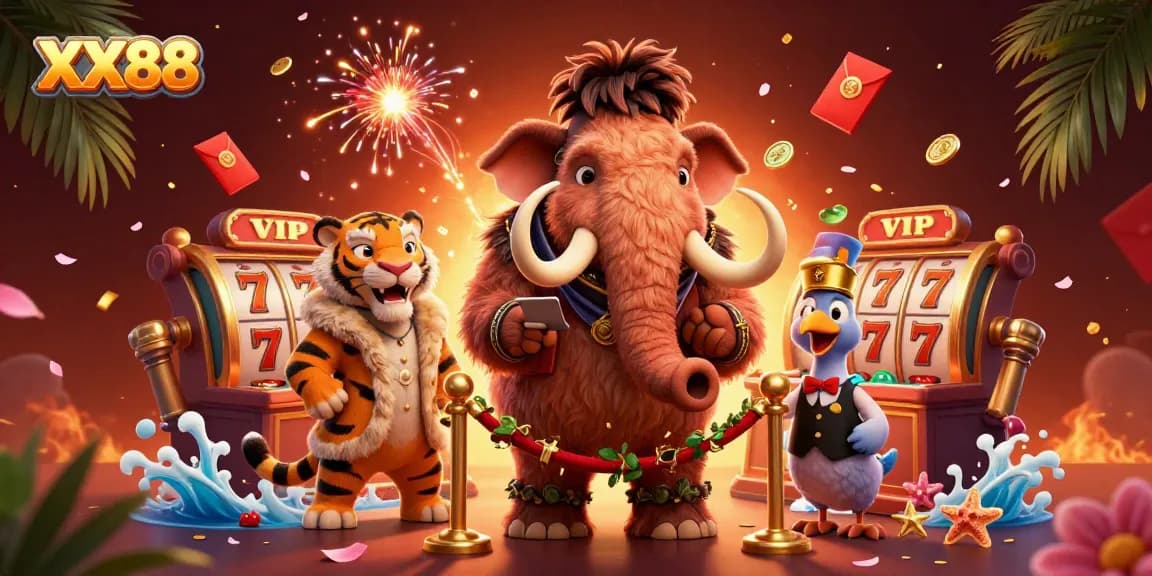 Experience excitement at XX88 with vivid 3D casino characters in a dynamic gaming scene.