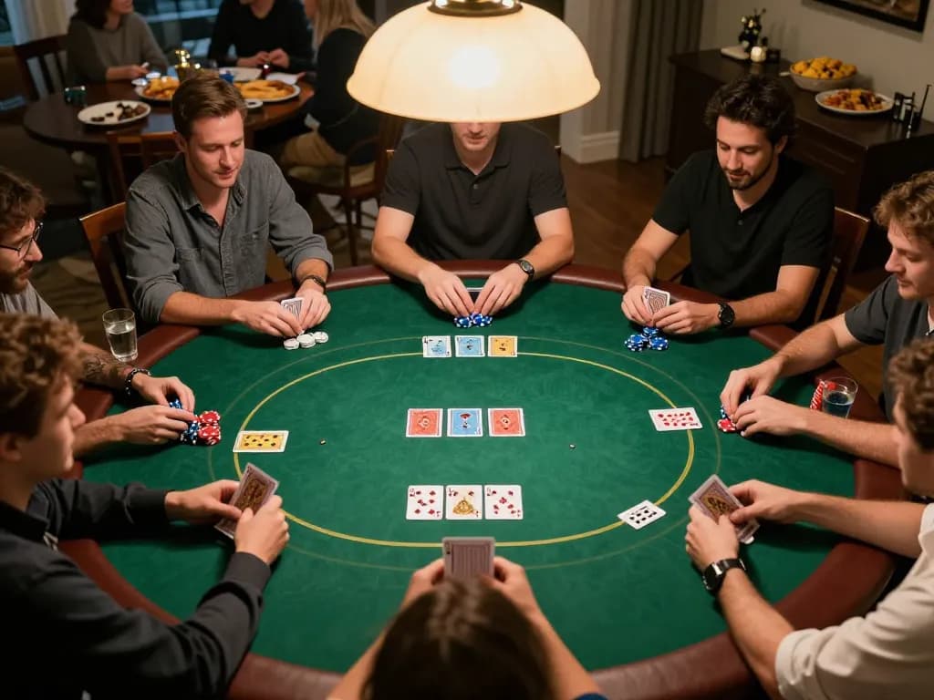 Play poker with friends during an engaging home game night with rik vip excitement.