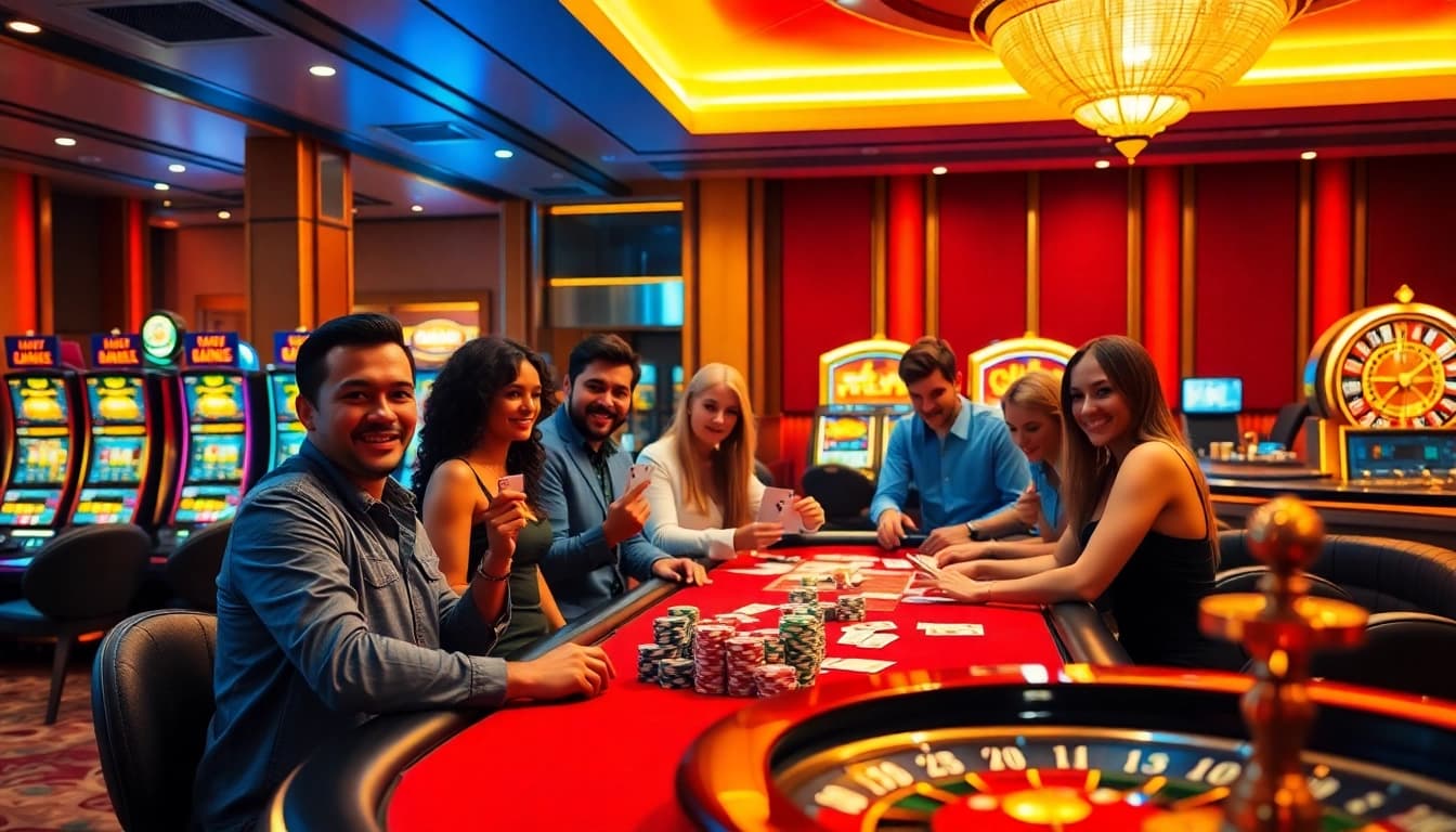 Experience the thrill of winning at https://kjc.football/ with a vibrant casino scene capturing excitement and luxury.
