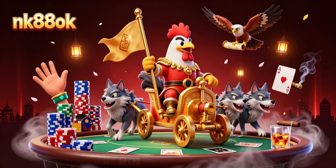 Win big at nk88ok with a thrilling poker scene embodying excitement and strategy for players.