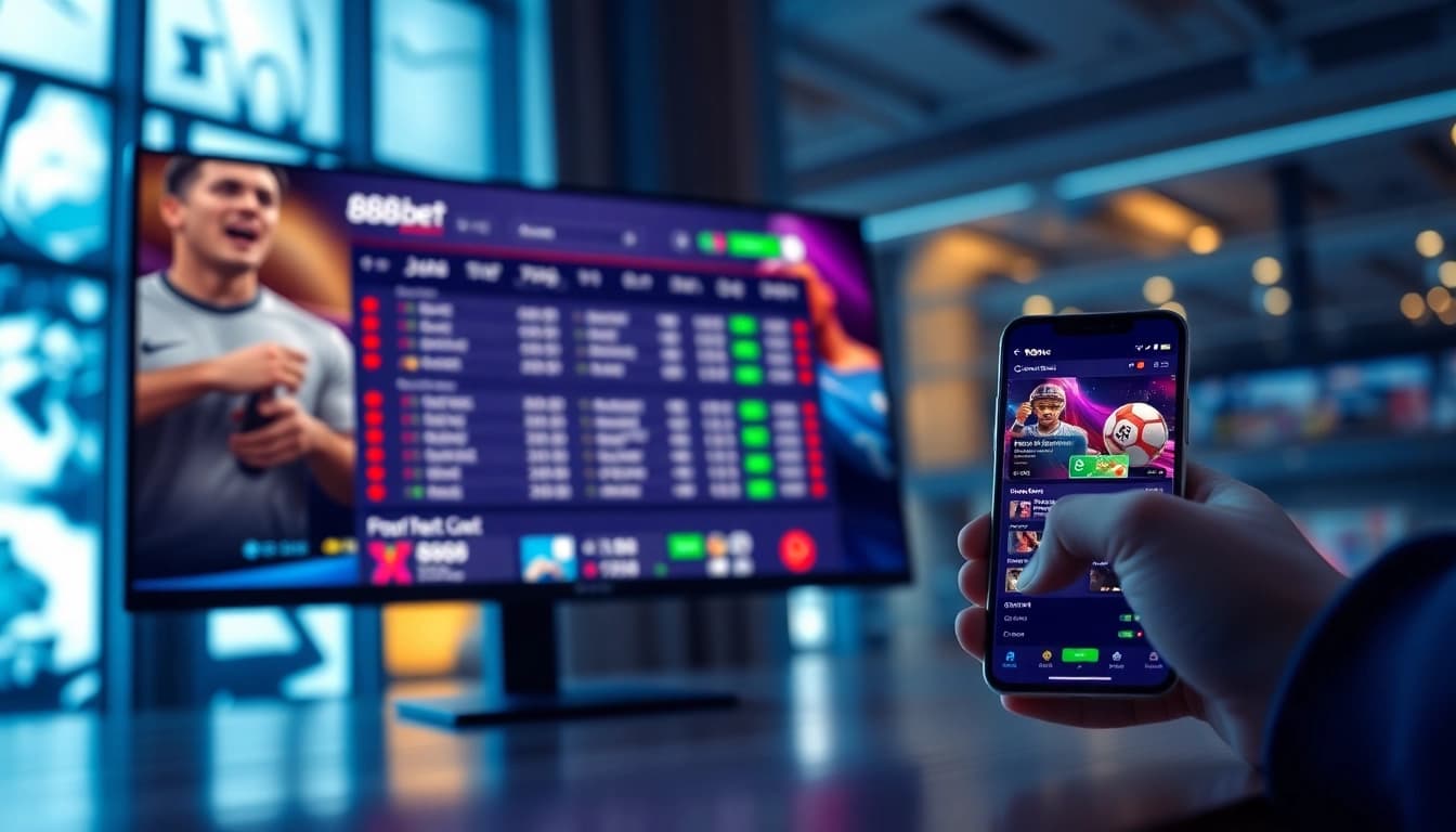Dynamic betting interface of 888b.bet showcasing modern sports wagering features.