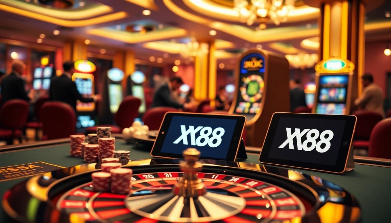 Experience excitement at https://xx88.day/ with vibrant poker chips and action-packed casino visuals.