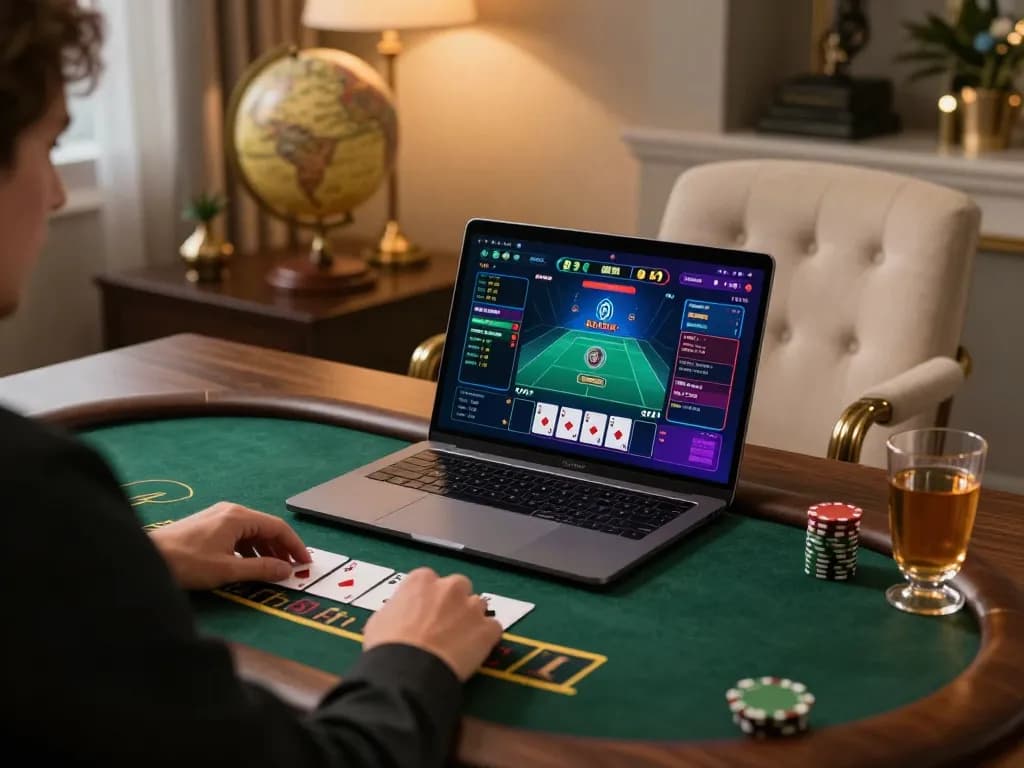 Engaging online blackjack game on gmnc10 with stylish setup and strategic focus.