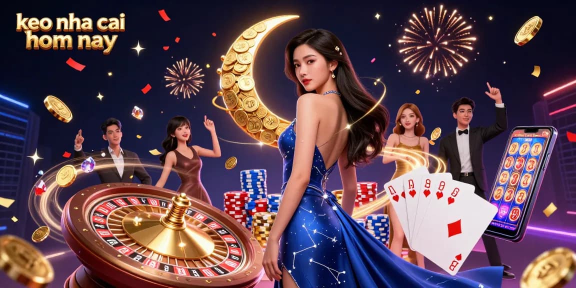 Placing bets on keo nha cai hom nay with casino elements and a fortune-themed illustration.